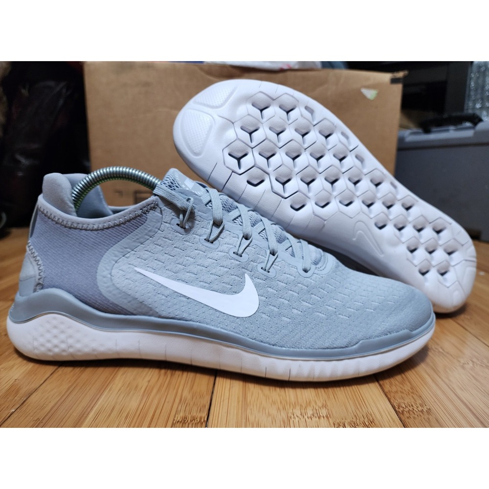 Nike Free RN 2018 Wolf Grey White Volt 942836-003 Men's Running Shoe Size 9.5